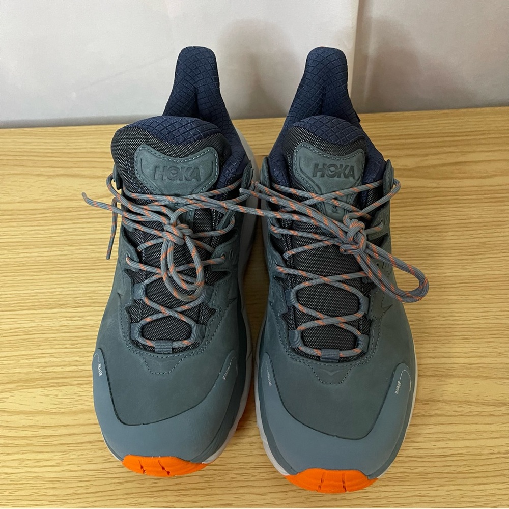 HOKA Men’s Kaha 2 Low GTX Leather Gore-Tex Hiking Sneakers. 8.5 D blue grey - Picture 3 of 13